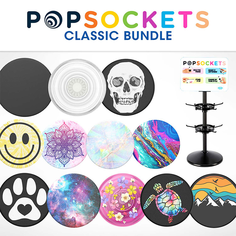 Picture of PopSockets Classic Bundle w/ 72 Pieces Popsockets and Free Dual Tier Spinner Display